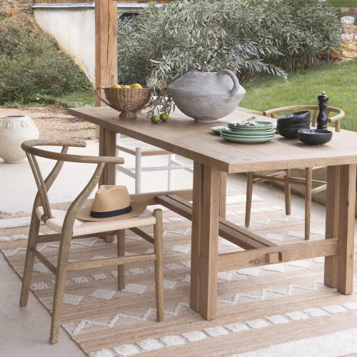 Blanc D'ivoire Tapis TANGER En Jute Et Laine - Grand Modèle - 300 X 200 Cm