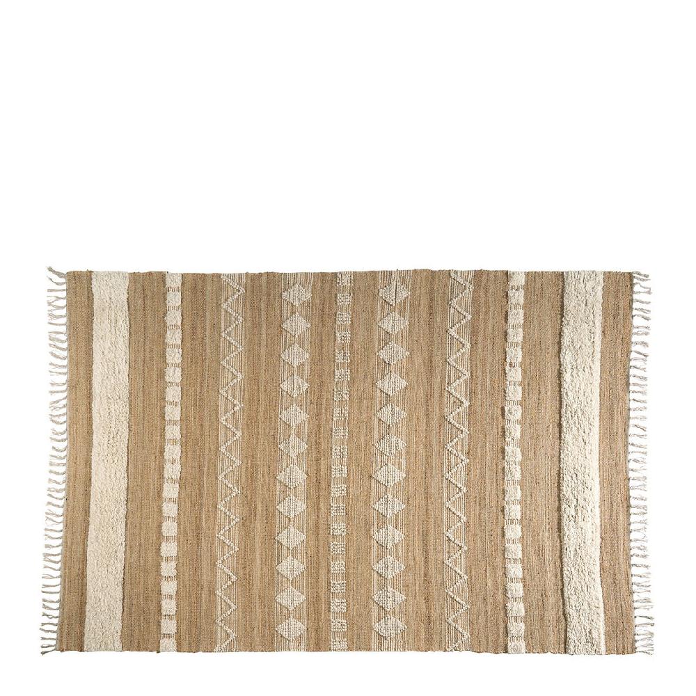 blanc d'ivoire Tapis TANGER en jute et laine - Grand modèle - 300 x 200 cm