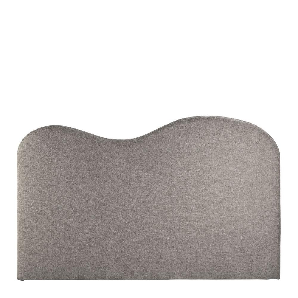 blanc d'ivoire Tête de lit SÉRÉNA en tissu - Gris - 201 x 11 x 125 cm