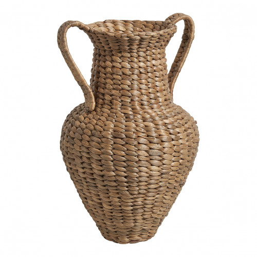 Blanc D'ivoire Vase Amphore Décorative OASIS En Osier - Grand Modèle - H. 40 Cm