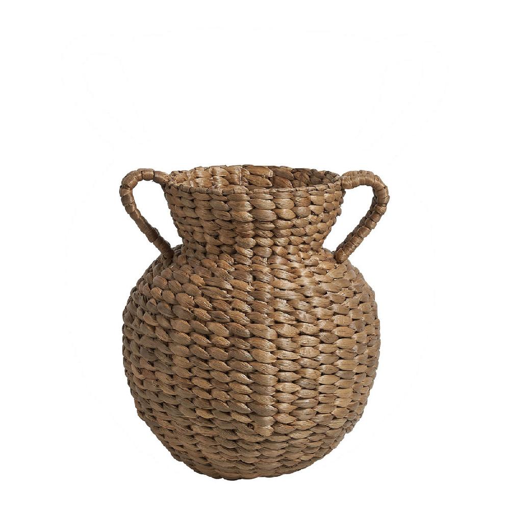 blanc d'ivoire Vase amphore décorative OASIS en osier - Petit modèle - H. 26 cm
