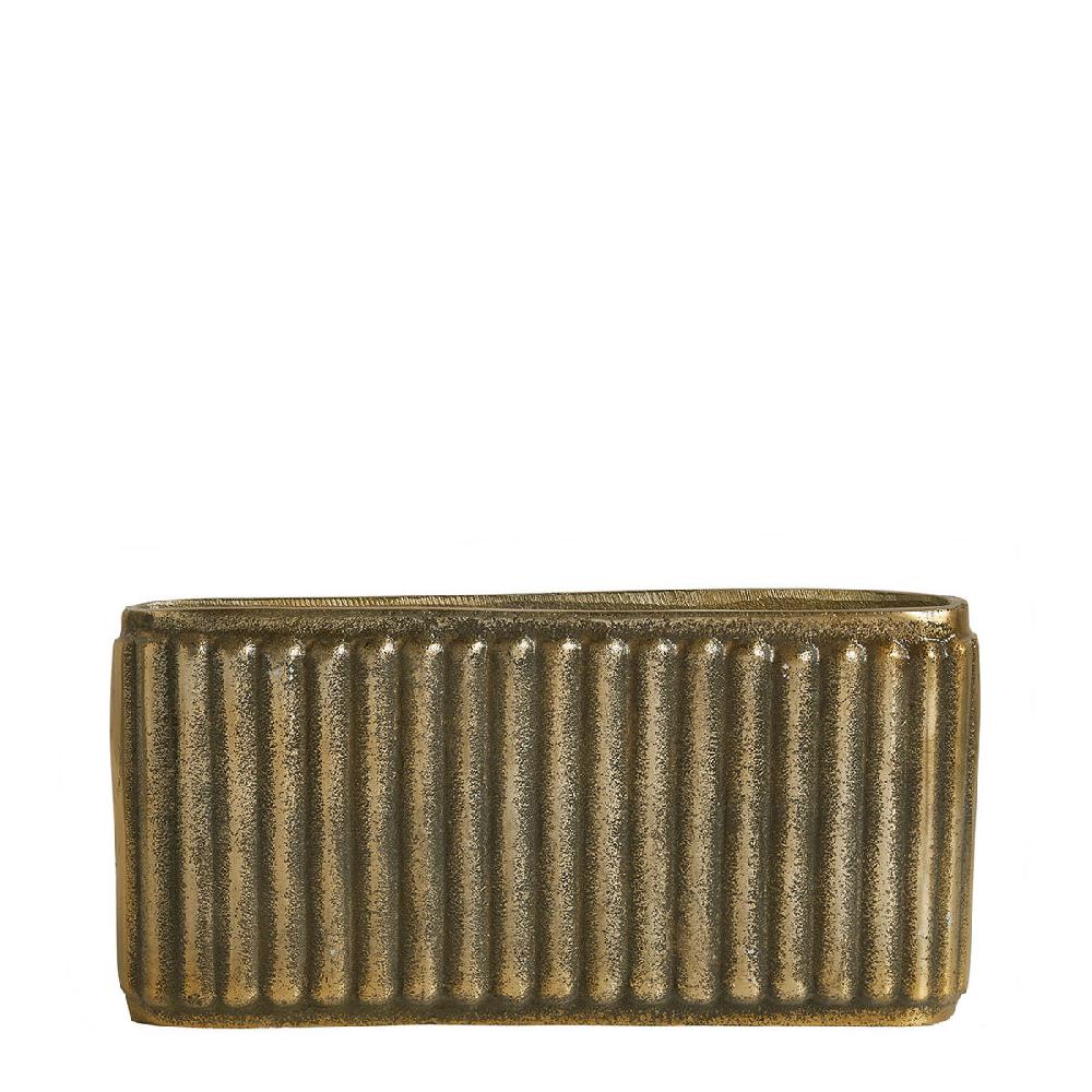 blanc d'ivoire Vase ARÈS en métal finition laiton vieilli - Petit modèle - H. 14 5 cm