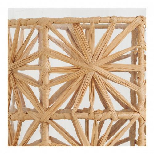 Blanc D'ivoire Vase Bonbonne GARANCE En Verre Et Raphia - Grand Modèle - H. 33 Cm