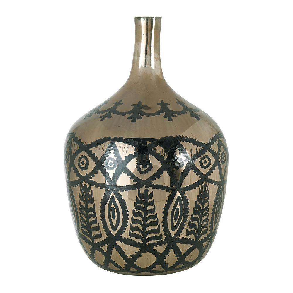 blanc d'ivoire Vase bonbonne HÉRA en verre givré - Doré - ø 34 x 51 cm