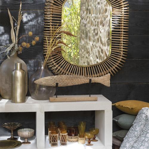 Blanc D'ivoire Vase Bonbonne JEANNE En Verre Givré Rose - Grand Modèle - H. 45 Cm