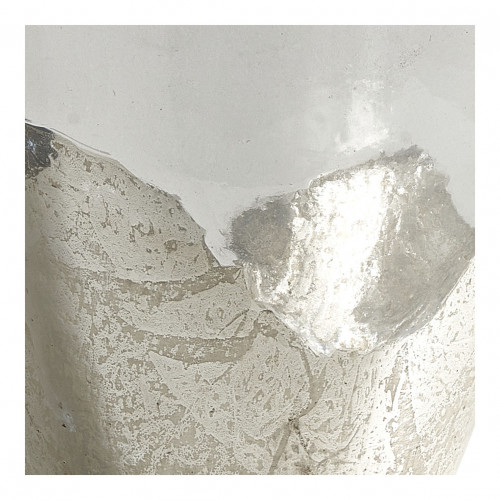 Blanc D'ivoire Vase Bonbonne JEANNE En Verre Transparent Et Argent