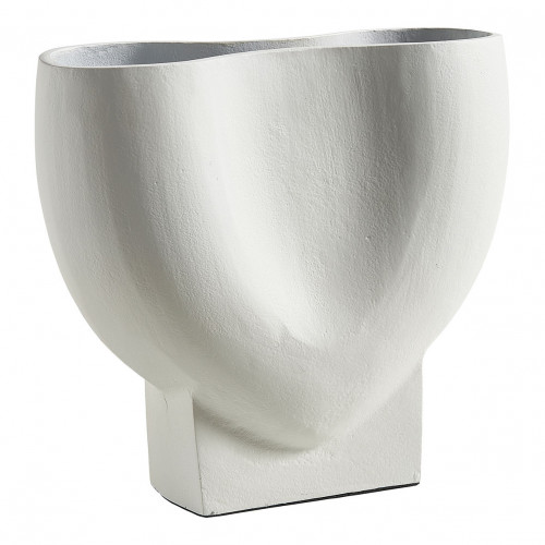 Blanc D'ivoire Vase CÉLESTE En Métal Blanc - Grand Modèle - H. 25 Cm