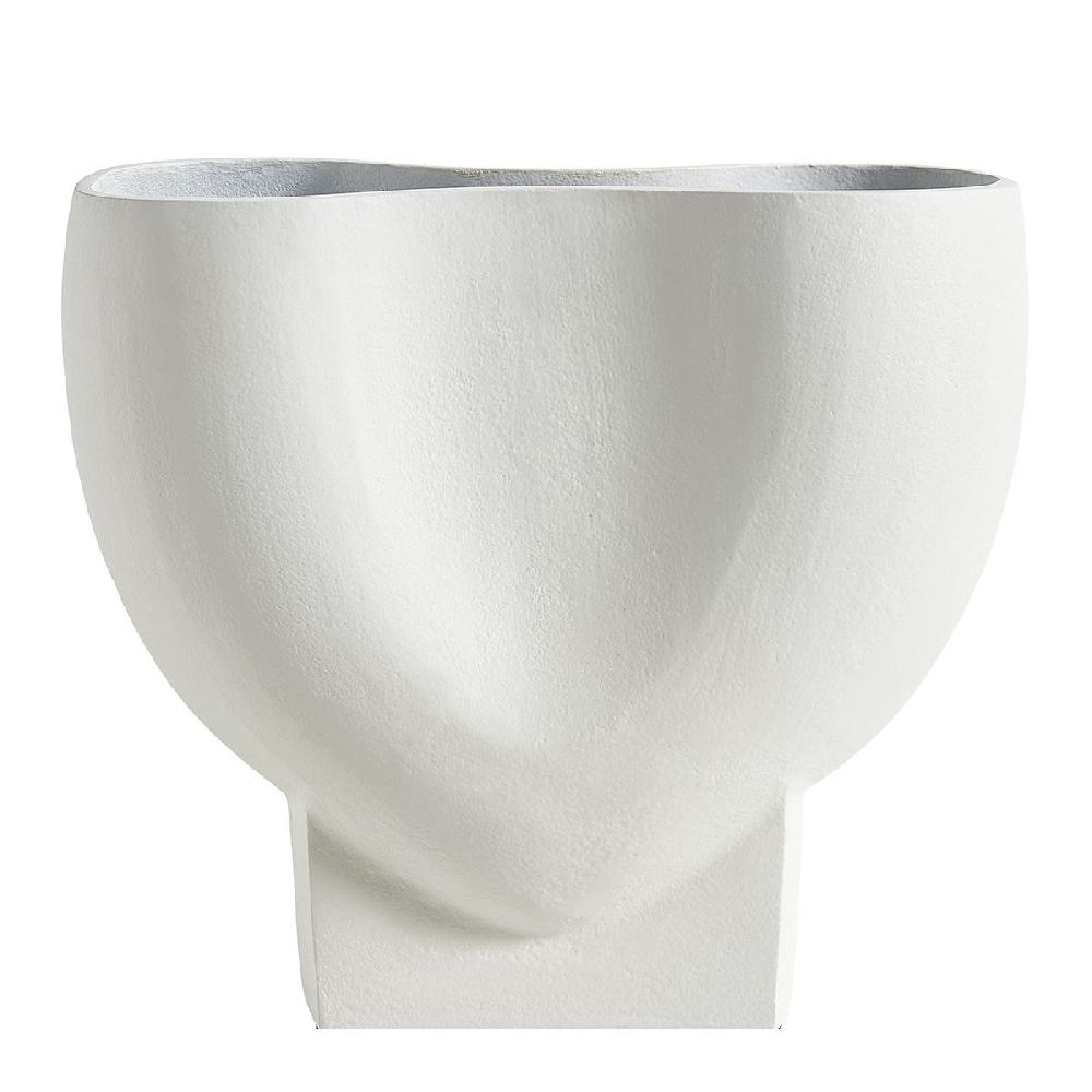 blanc d'ivoire Vase CÉLESTE en métal blanc - Grand modèle - H. 25 cm