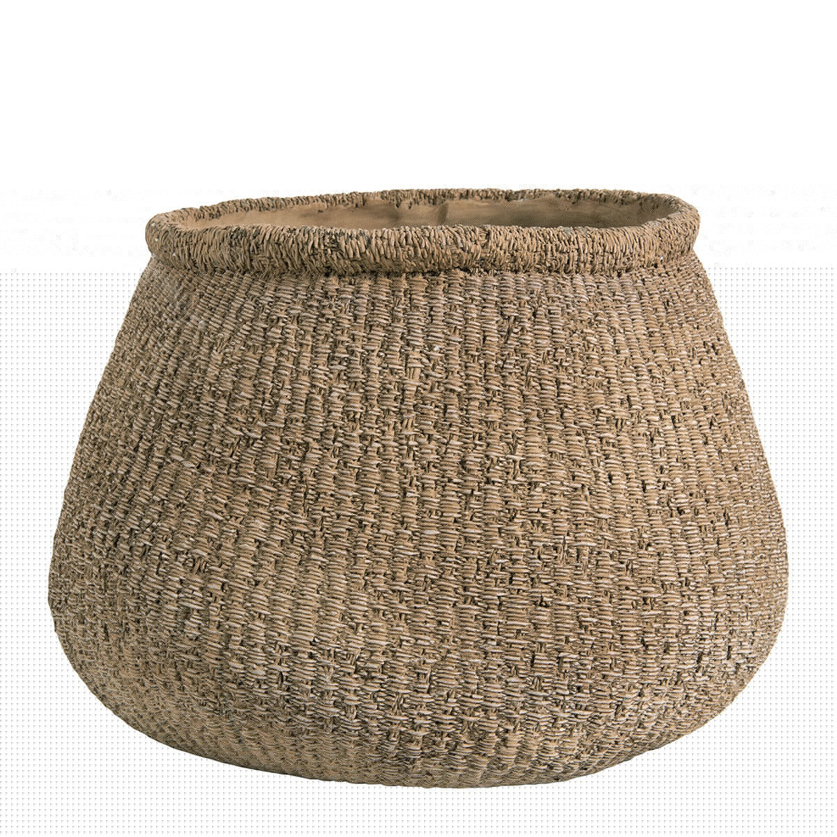 blanc d'ivoire Vase décoratif ÉRO en ciment beige - 40 7 x 40 x 30 cm