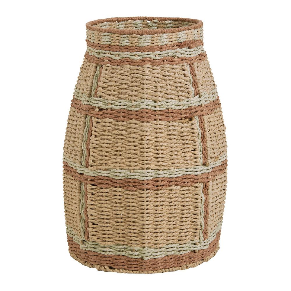 blanc d'ivoire Vase décoratif HOKA en corde de papier - Bronze et vert d'eau - H. 40 cm