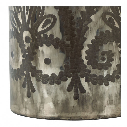 Blanc D'ivoire Vase Droit HÉRA En Verre Givré - ø 20 5 X 46 5 Cm