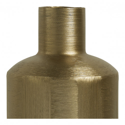 Blanc D'ivoire Vase ÉLIAS En Métal Doré - Moyen Modèle - H. 28 Cm