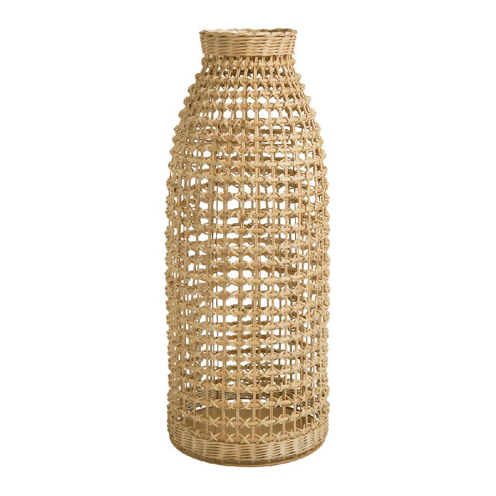 blanc d'ivoire Vase UMALA en rotin et métal - Grand modèle - H. 77 cm