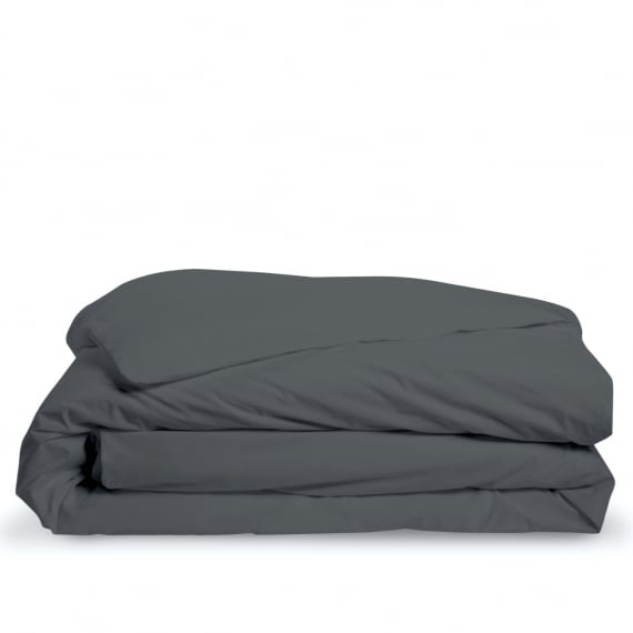 bleu calin Housse de couette percale - Anthracite