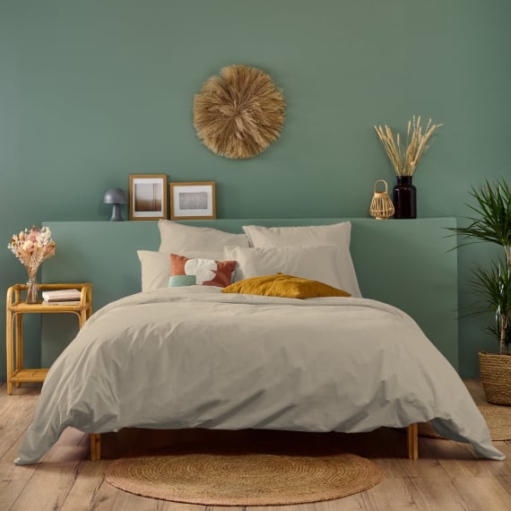 Bleu Calin Housse De Couette Percale - Couleur Lin