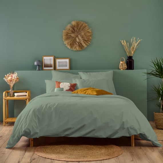 Bleu Calin Housse De Couette Percale - Couleur Sauge