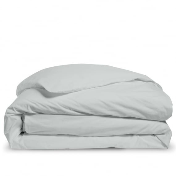 bleu calin Housse de couette percale - Gris clair