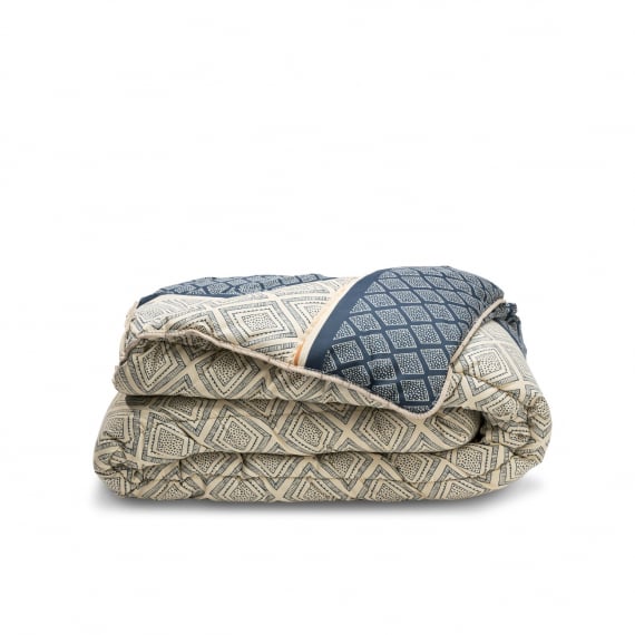 bleu calin Couette imprimée L'Ethnique [Fabrication Française] Bleu Calin