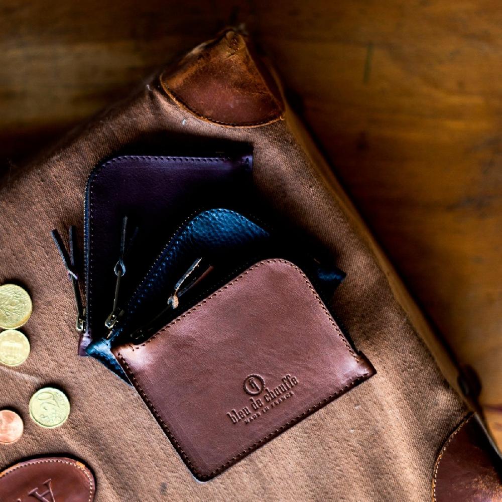Bleu De Chauffe Porte Monnaie Zippé As / M - Tabac
