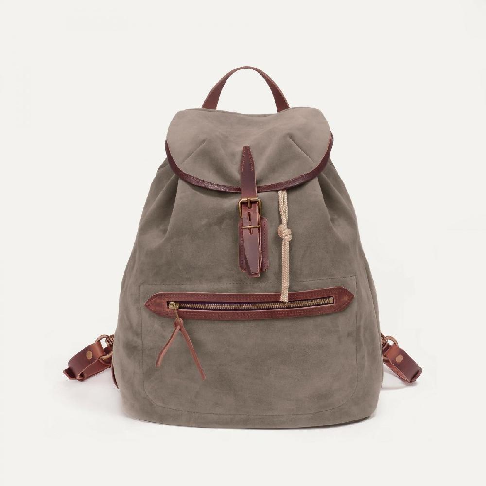 Bleu De Chauffe Sac à Dos Camp / Cuir Velours - Amande