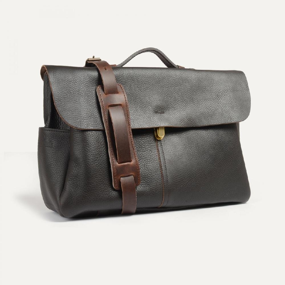 bleu de chauffe Sac cartable Charles - Marron Brun