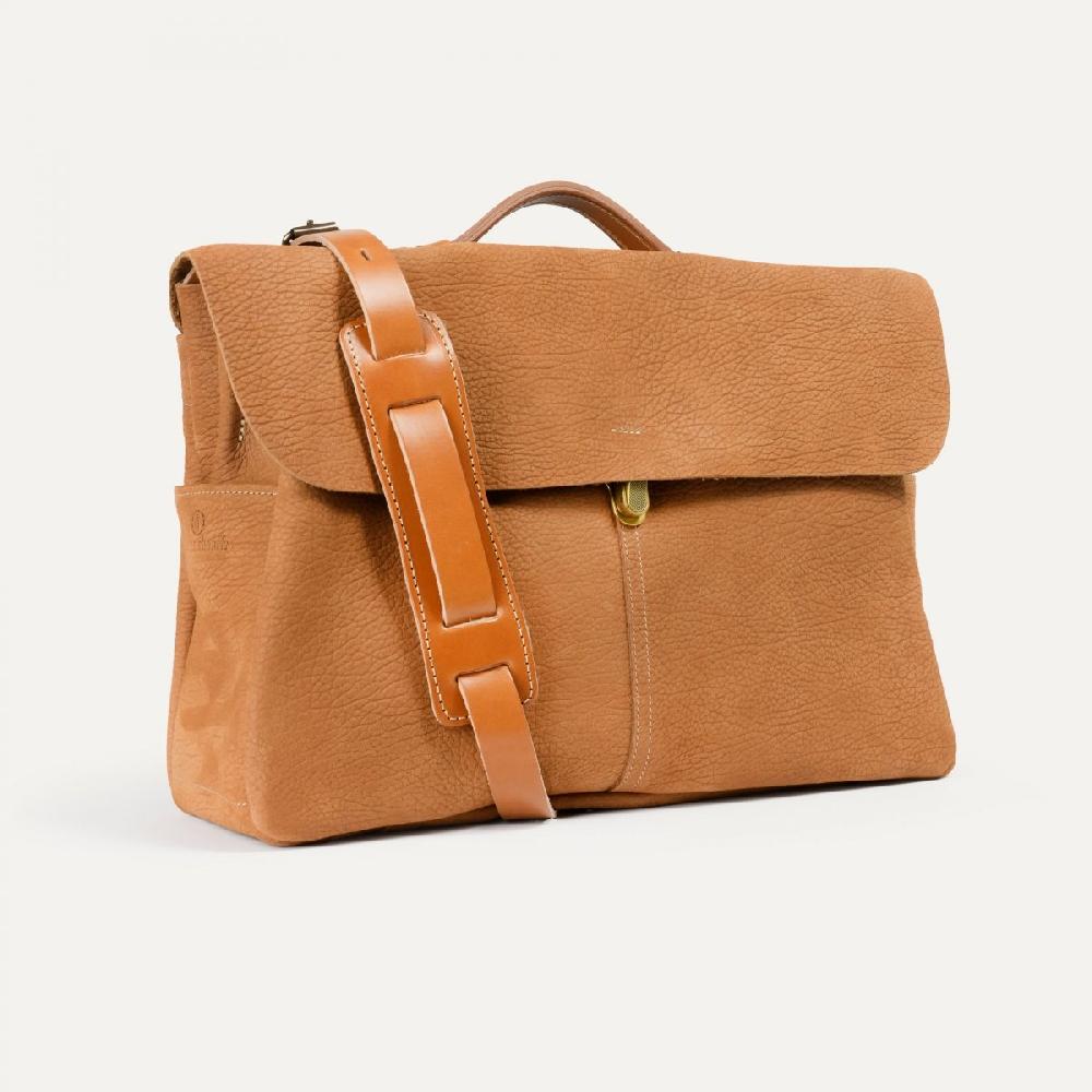 bleu de chauffe sac Cartable Charles - Soft Camel