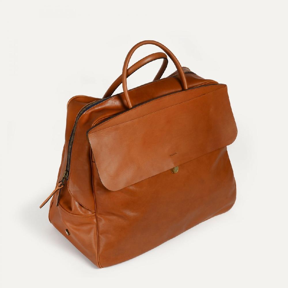 Bleu De Chauffe Sac De Voyage En Cuir - Zoom - Havane