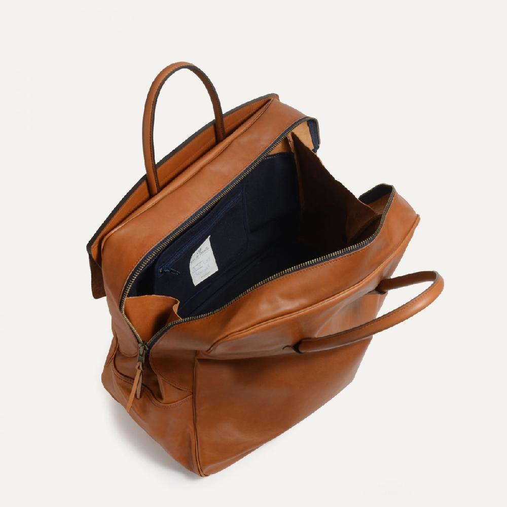 Bleu De Chauffe Sac De Voyage En Cuir - Zoom - Havane