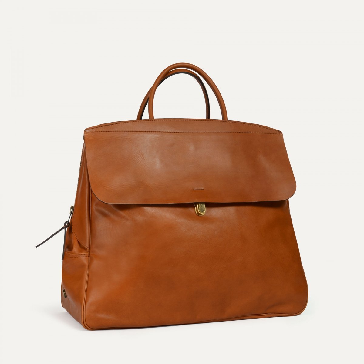 bleu de chauffe Sac de Voyage en cuir - Zoom - Havane