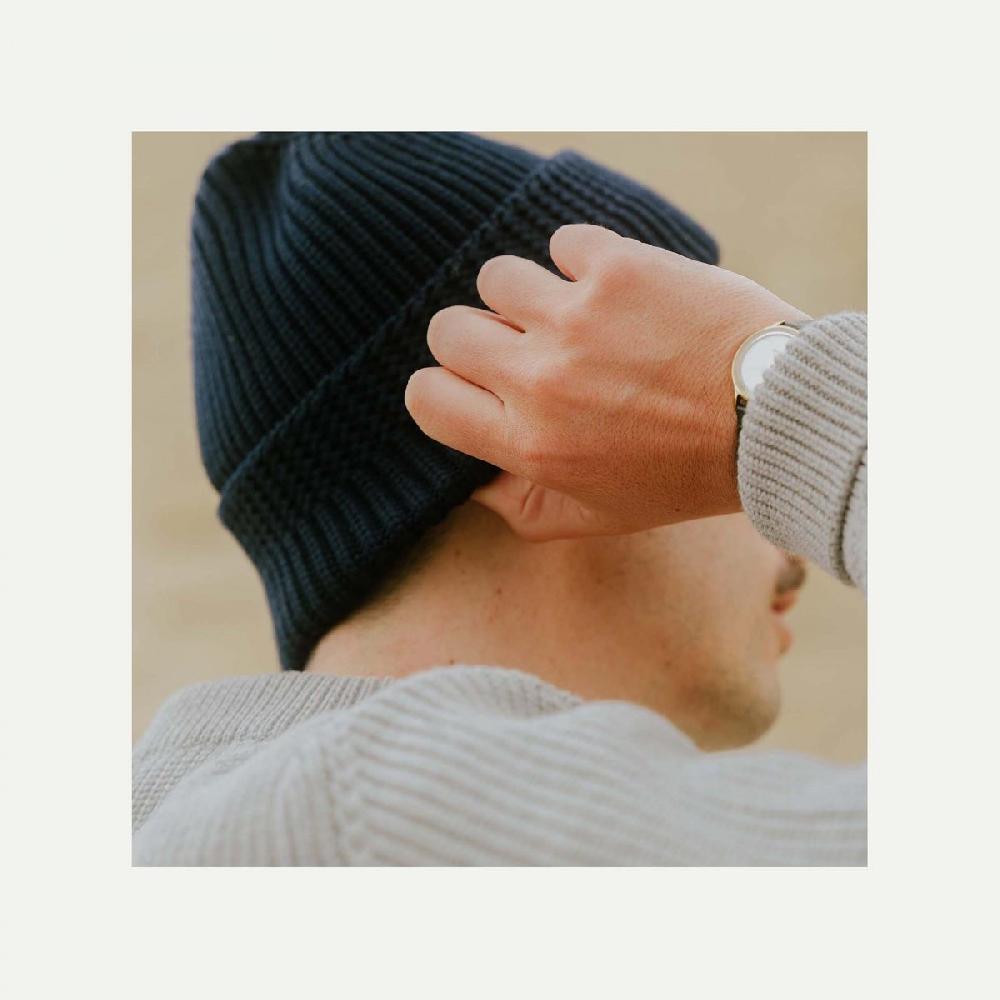 Bleu De Chauffe Bonnet Le Guilvinec En Laine Mérinos - Bleu Marine - Bonnet Marin