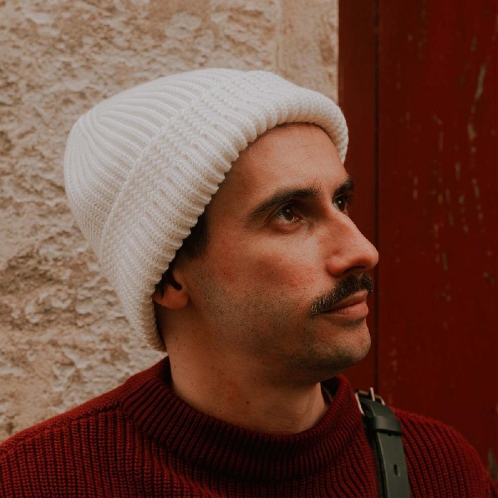 Bleu De Chauffe Bonnet Le Guilvinec En Laine Mérinos - Ecru - Style Marin