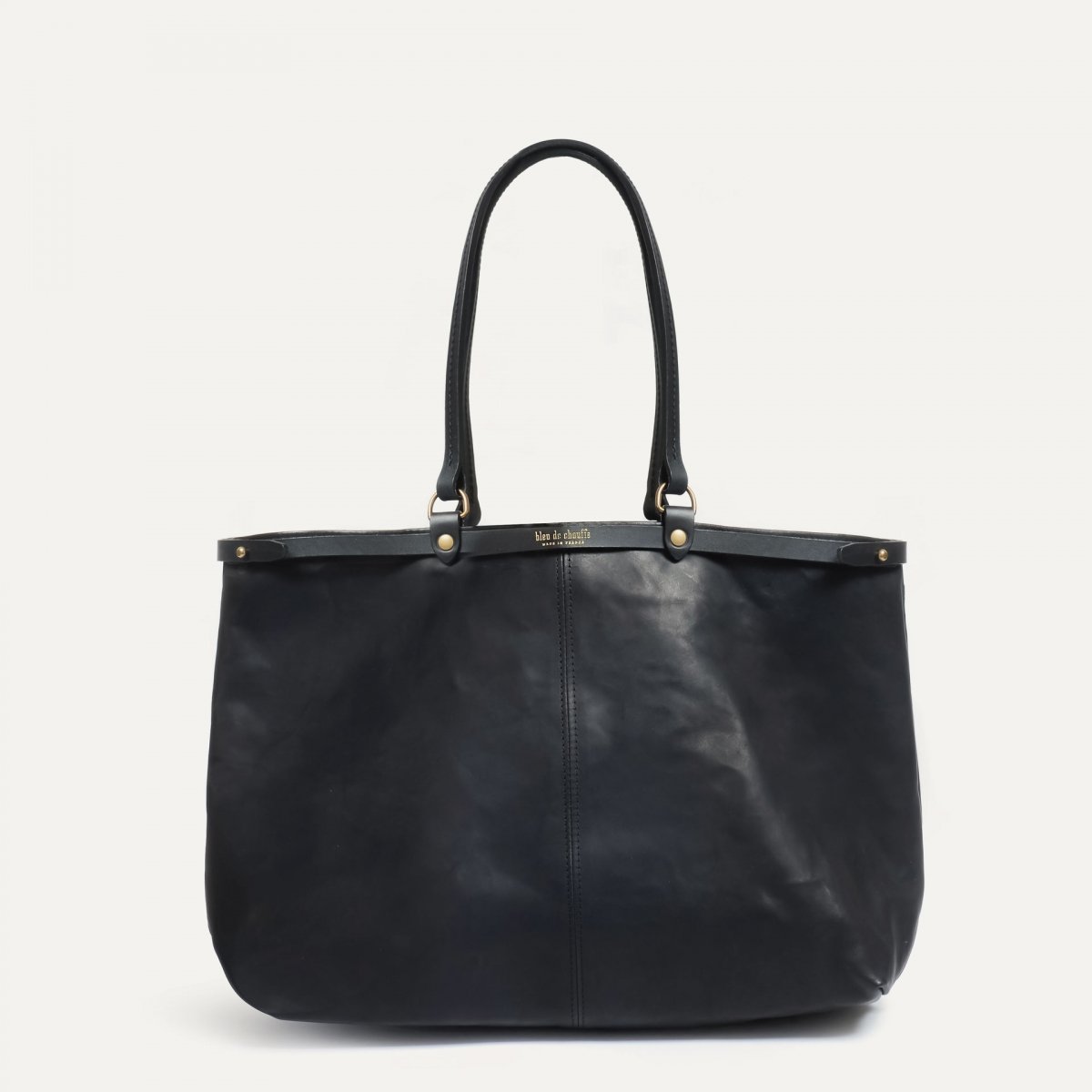 bleu de chauffe Cabas Adele - Noir - Cabas femme en cuir - Made in France