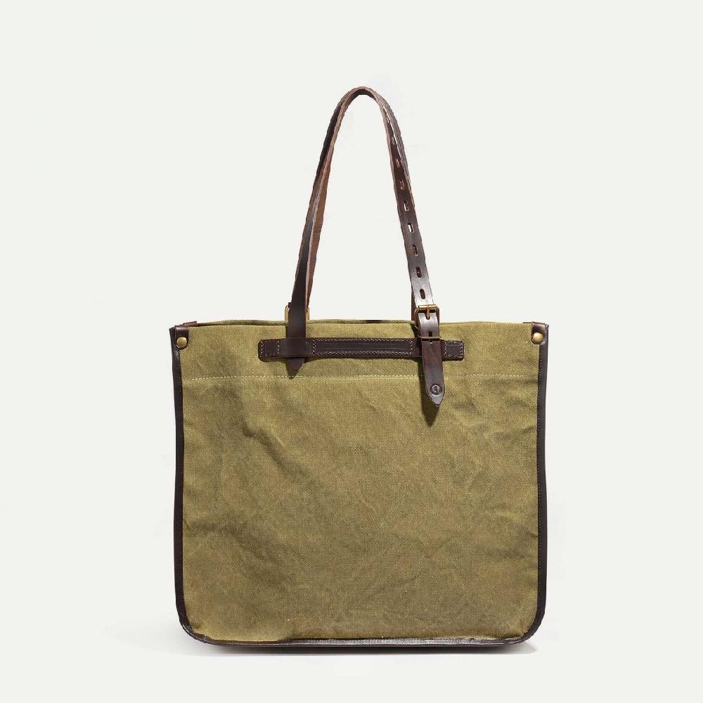 Bleu De Chauffe Cabas BAZAR - Kaki Stonewashed - Sac Artisanal