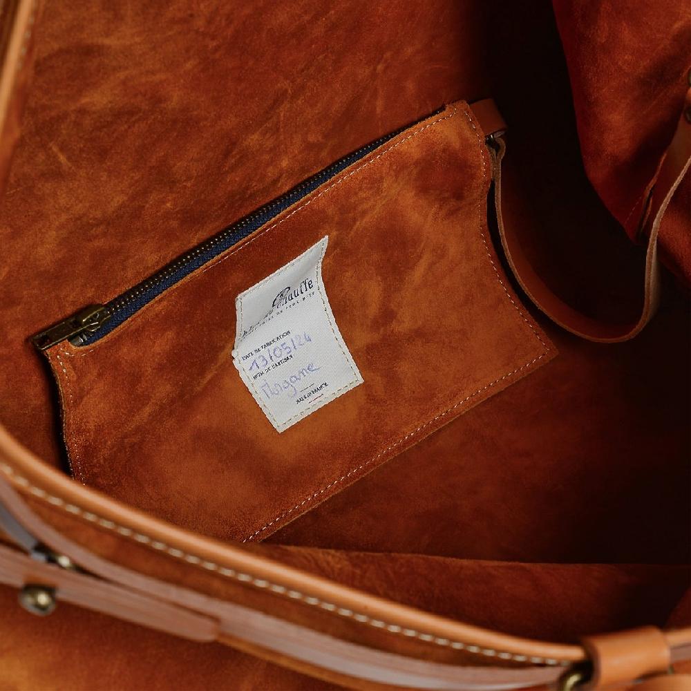 Bleu De Chauffe Cabas Cuir Femme Adèle - Ocre - Cabas Cuir Souple Made In France