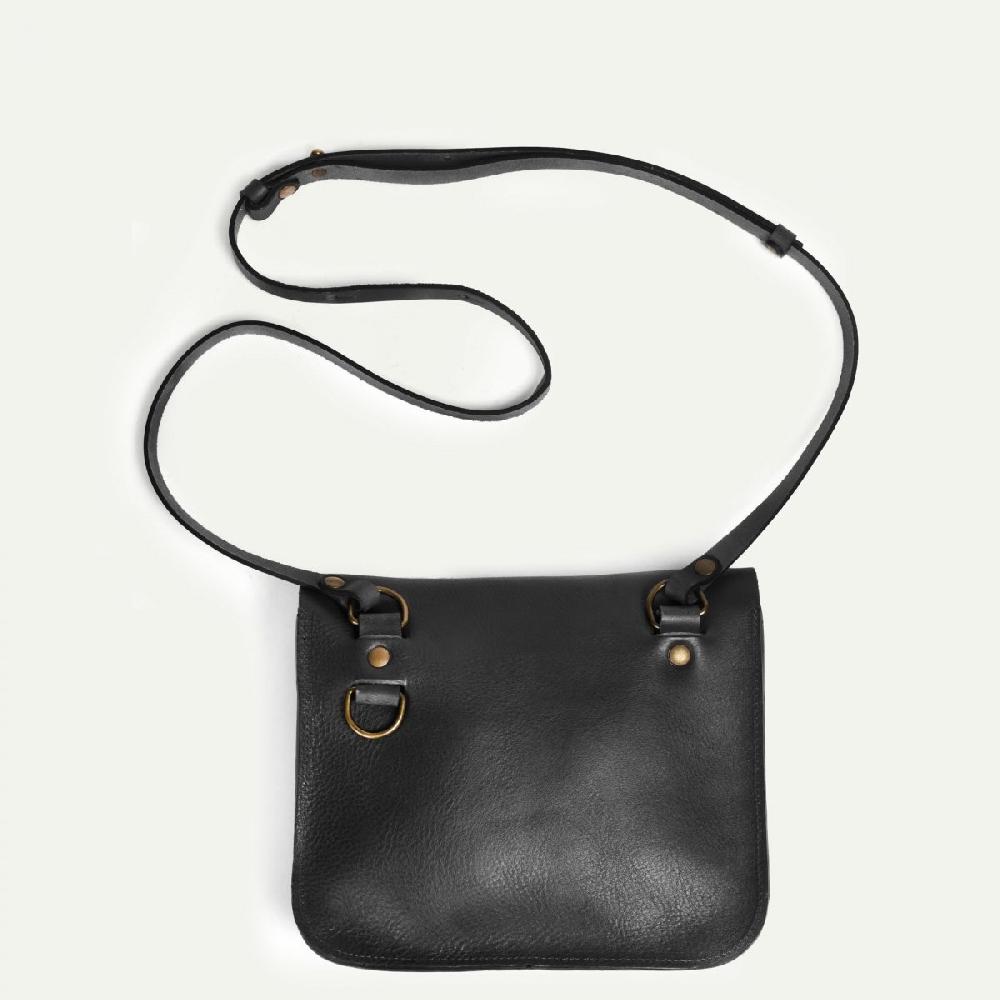 Bleu De Chauffe Cartouchière Cartouche - Noir - Sac Besace Cuir Homme Femme - Made In France