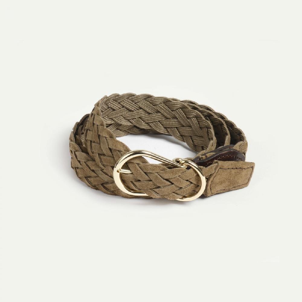 Bleu De Chauffe Ceinture Cléo Tressée - Kaki Suédé- Ceinture Pour Femme Tendance