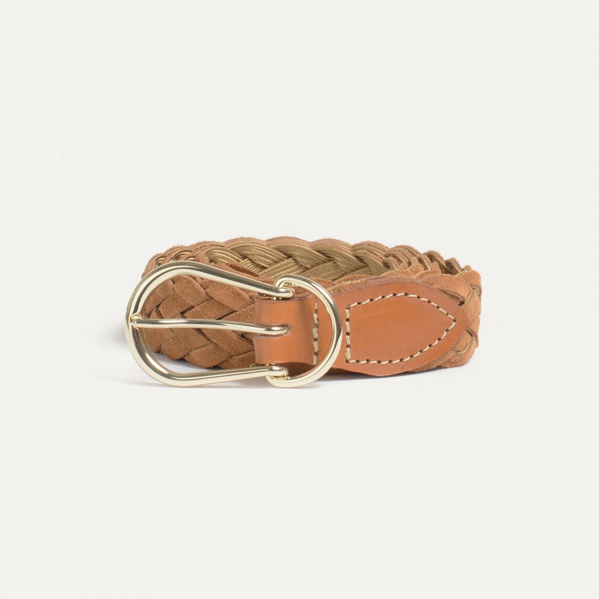 Bleu De Chauffe Ceinture Cléo Tressée - Miel Suédé - Accessoire Femme I Bleu De Chauffe