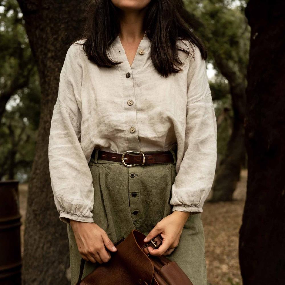 Bleu De Chauffe Ceinture Cuir Cléo - Fabrication Artisanale I Made In France