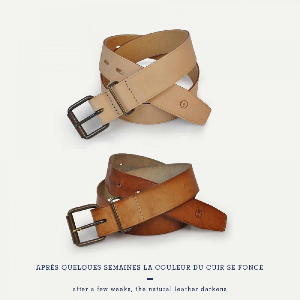 Bleu De Chauffe Ceinture Cuir Fabriqué En France - Fred Naturel - Artisanat Français