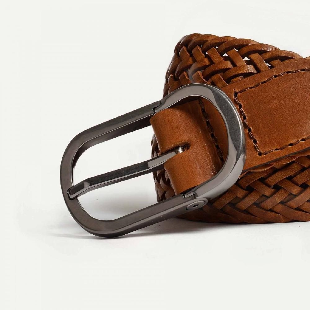 Bleu De Chauffe Ceinture Cuir Homme Cliquet - Pain Brûlé - Accessoire Made In France