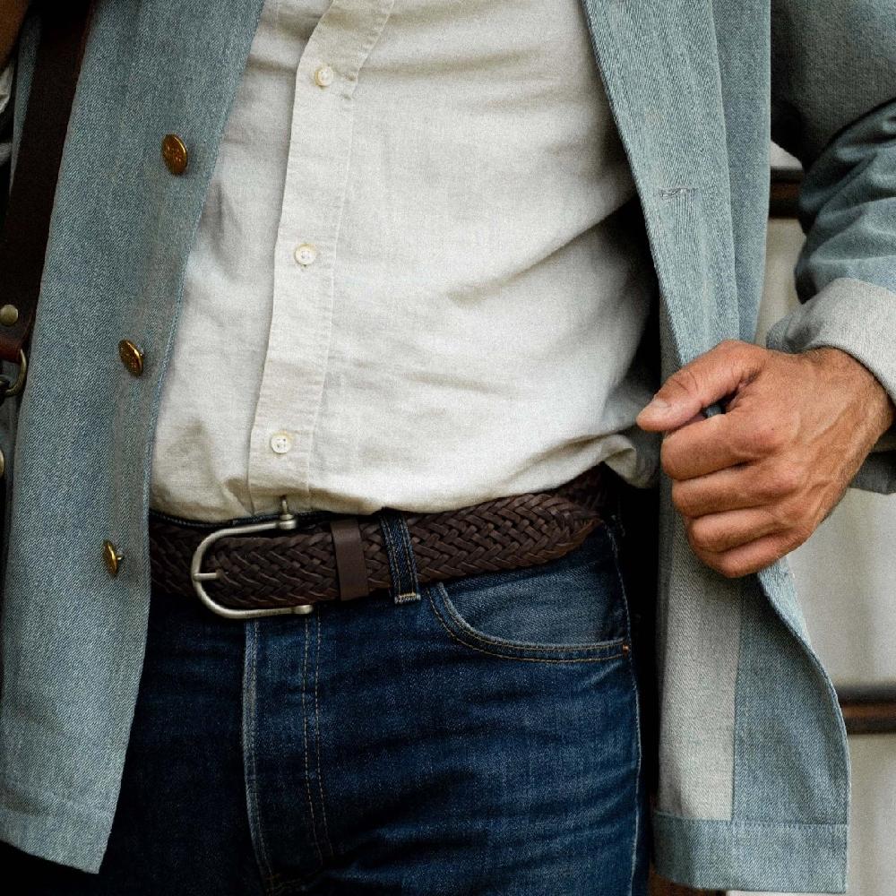 Bleu De Chauffe Ceinture Cuir Homme Manille - Made In France