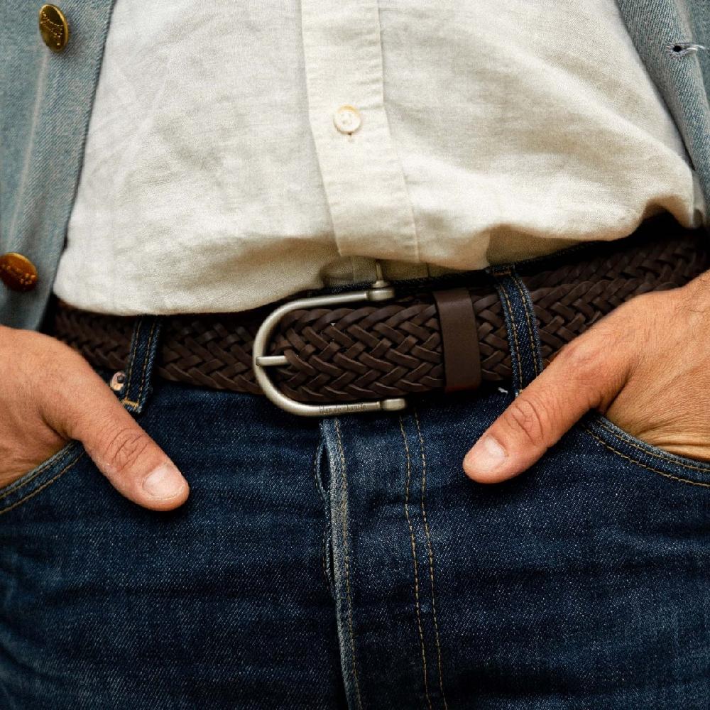 Bleu De Chauffe Ceinture Cuir Homme Manille - Made In France