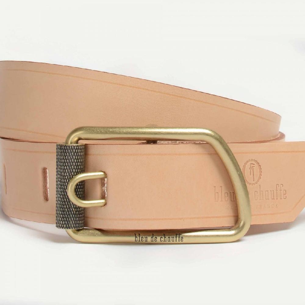 Bleu De Chauffe Ceinture Cuir Homme Tendance Maillon - Made In France
