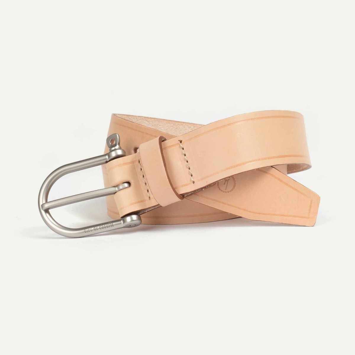 bleu de chauffe Ceinture en cuir pour homme et femme - Manille Naturel - cuir végétal