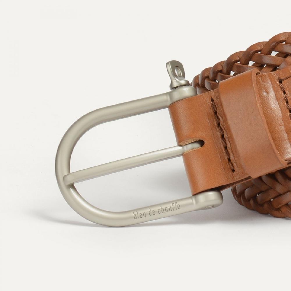 Bleu De Chauffe Ceinture Fabriqué En France - Manille Tressée - Pain Brulé