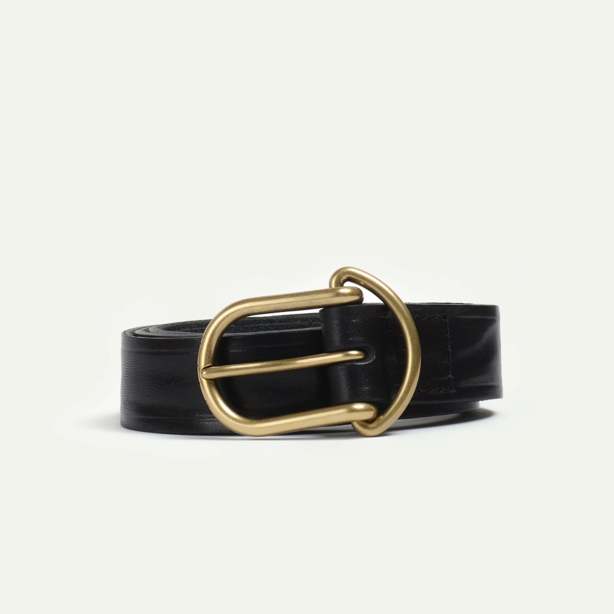 Bleu De Chauffe Ceinture Manchette - Noir Waves - Ceinture Cuir Homme Made In France