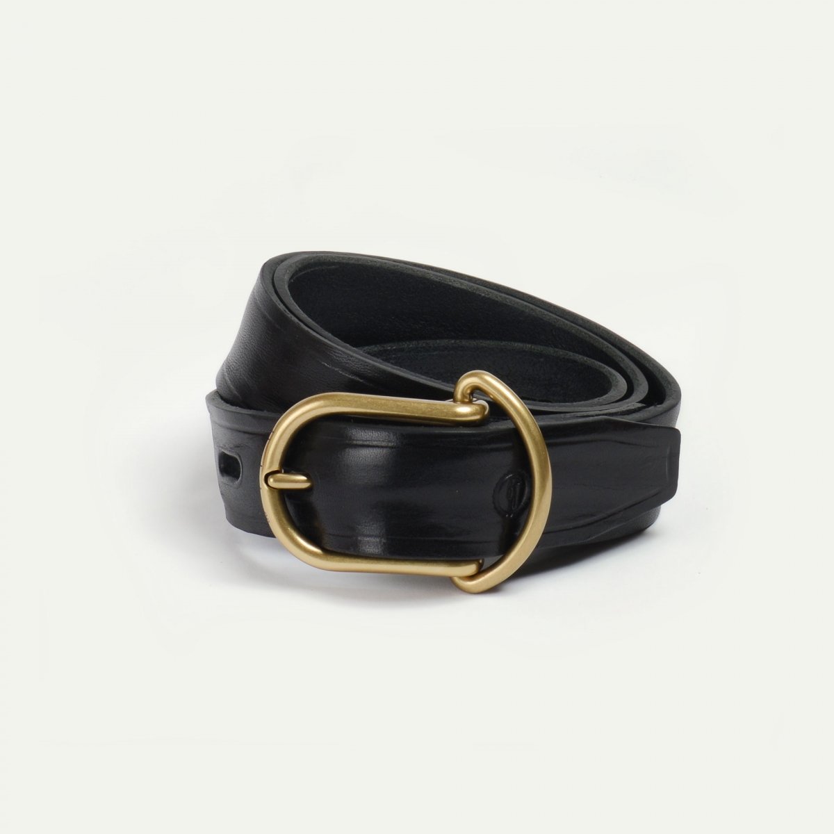 bleu de chauffe Ceinture Manchette - Noir waves - Ceinture cuir Homme made in France