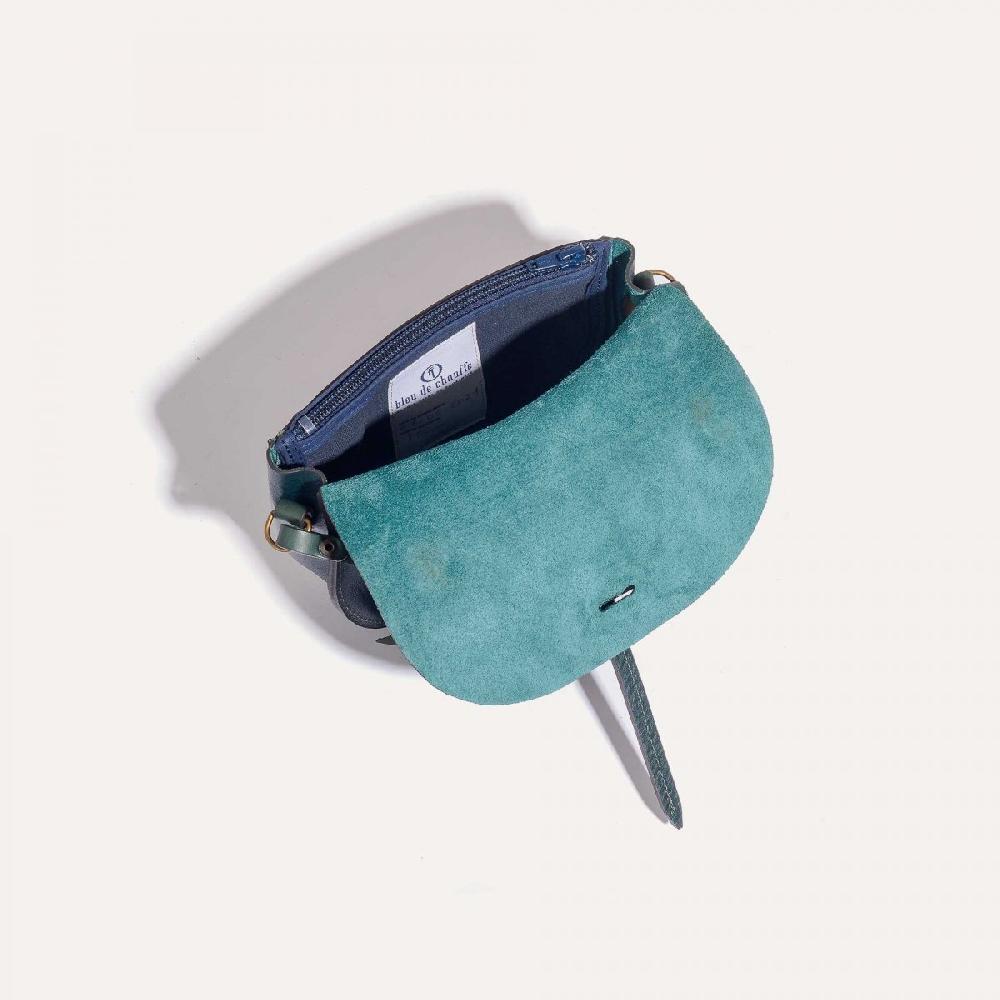 Bleu De Chauffe Java - Vert - Sac à Main Cuir Femme - Fabriqué En France
