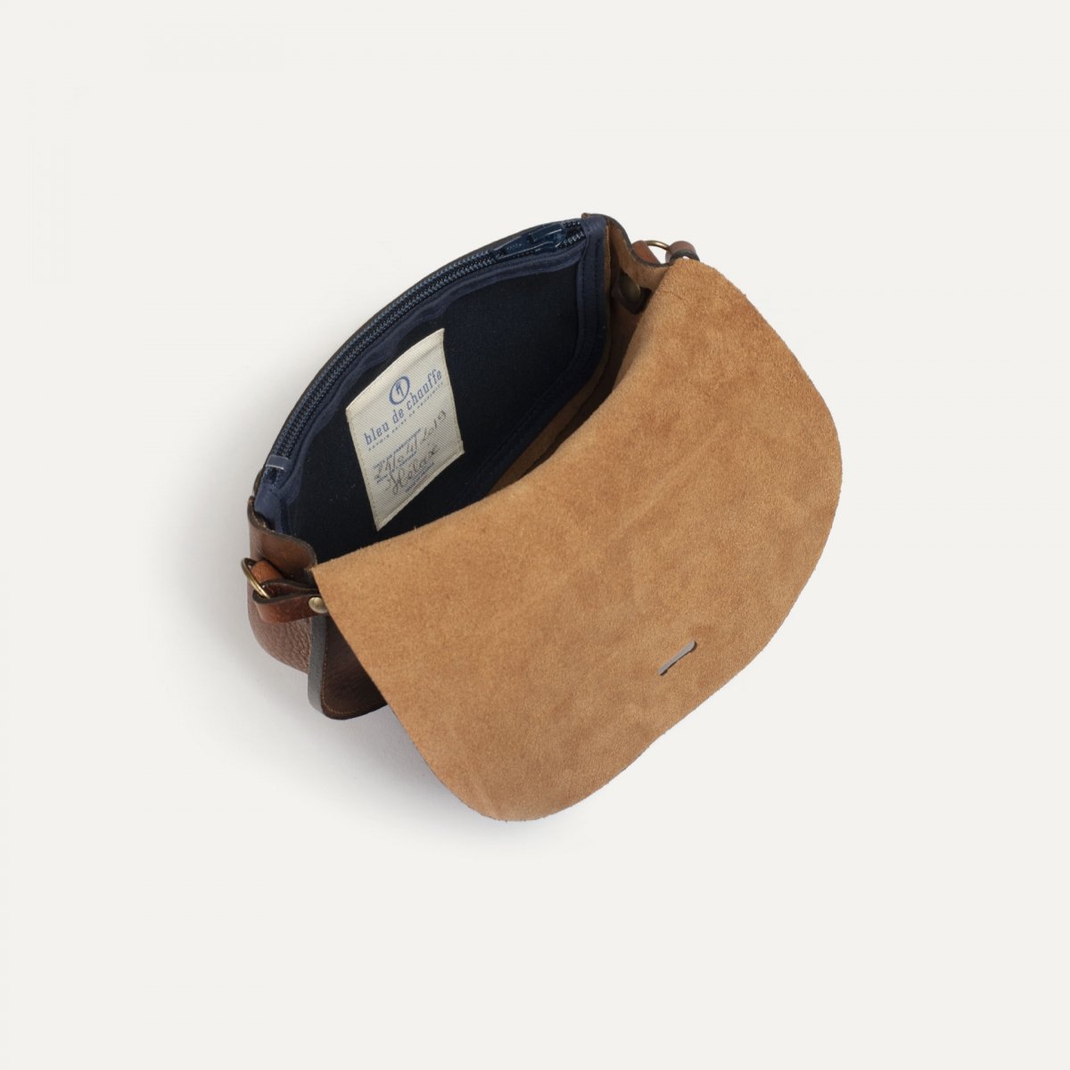 Bleu De Chauffe Mini Sac Postier Java - Cuba Libre - Sac Pochette Cuir Femme - Made In France