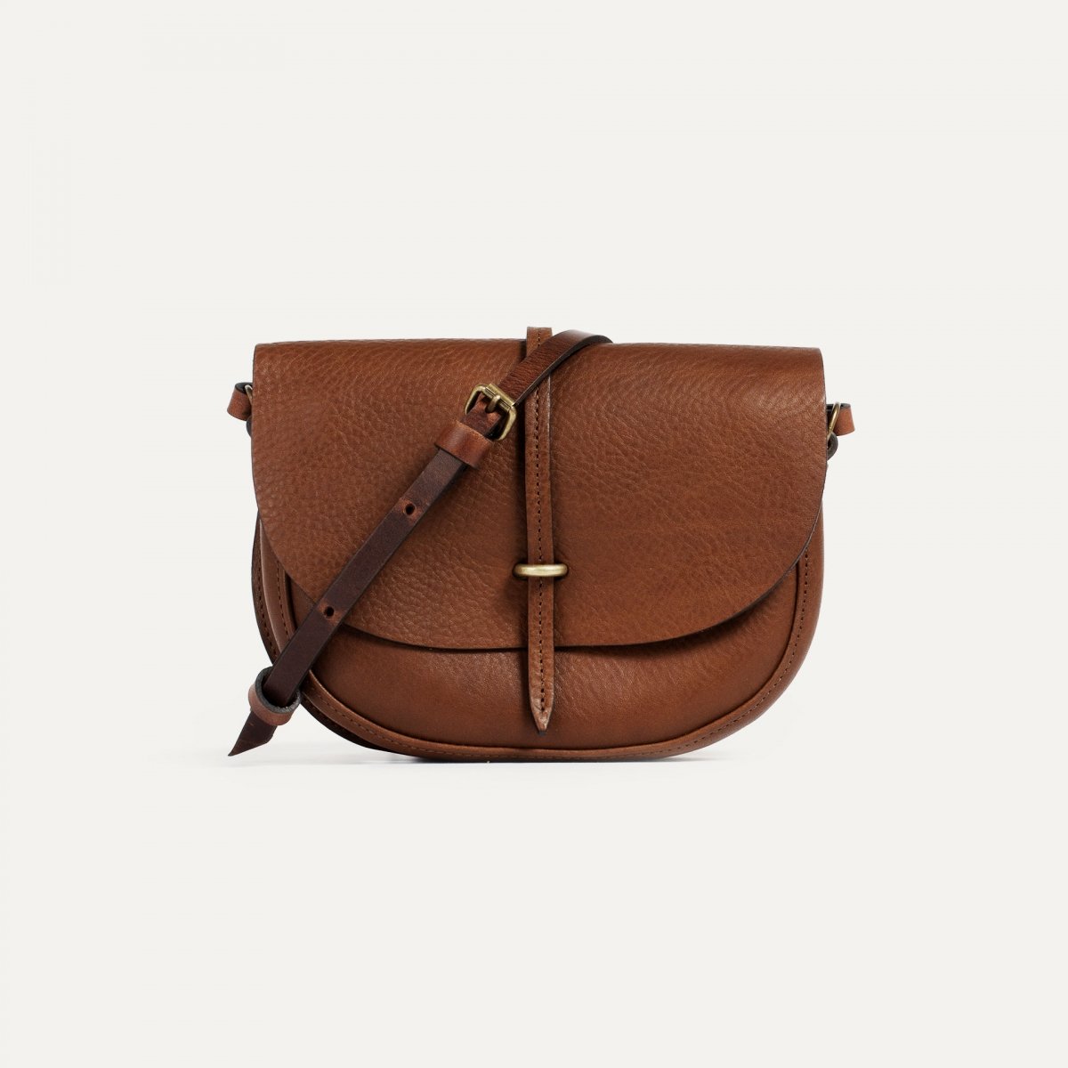 bleu de chauffe Mini sac postier Java - Cuba Libre - Sac Pochette Cuir Femme - Made in France